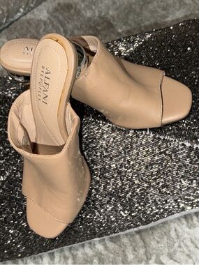 Alfani Nude Open-Toe Slide Mules